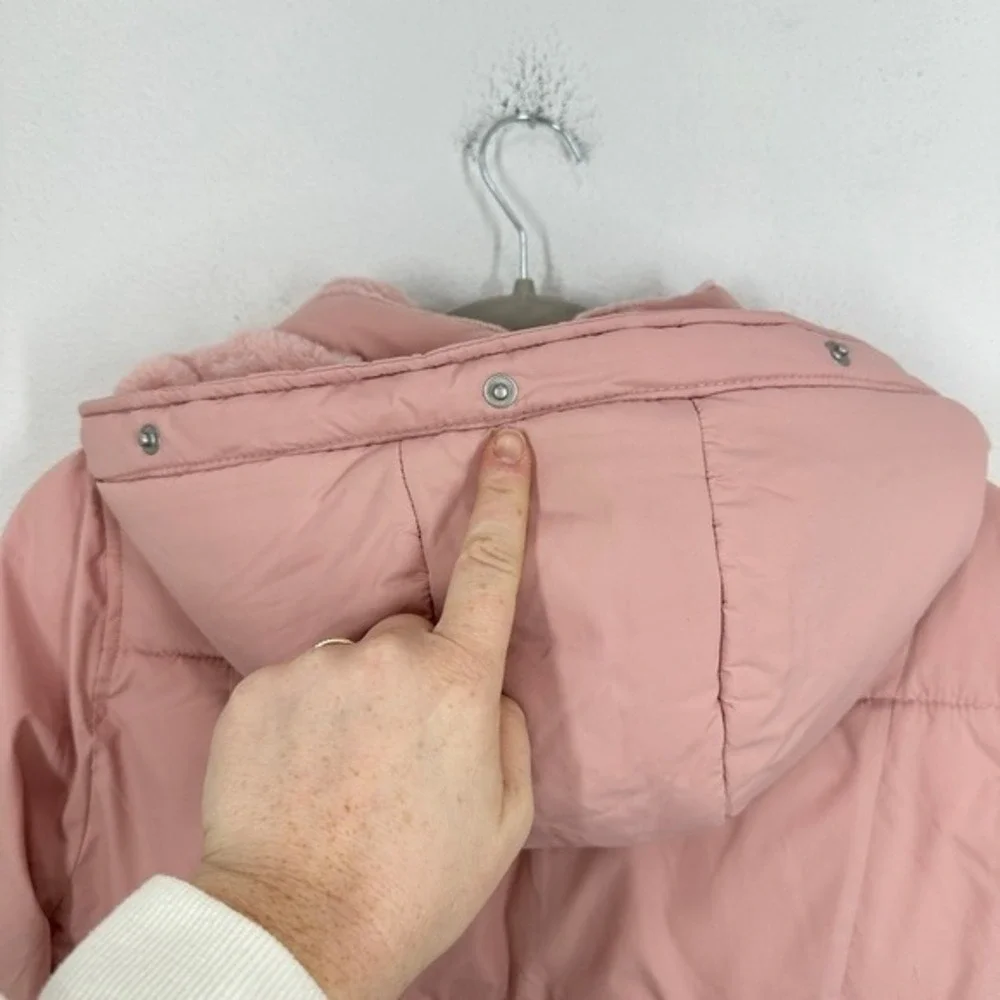Abercrombie Kids Girls Pink Puffer Coat Belted‎ Hooded Winter Size 14